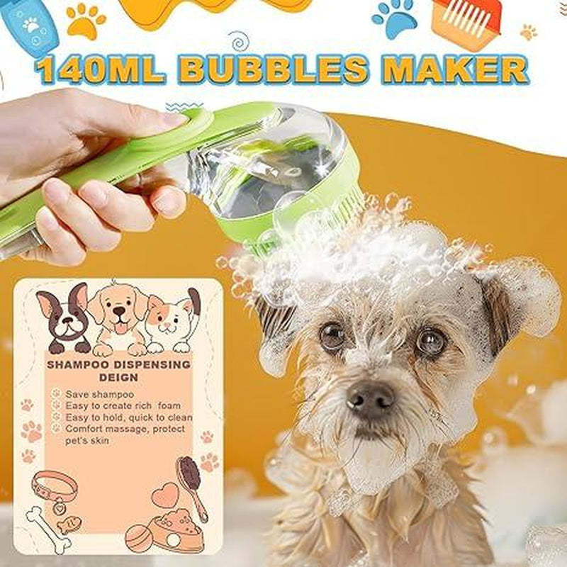 2025 Upgraded Pet Bath Brush Dog Cat Grooming Massage Wash Brush Deshedding Shower Tool for Bathing Silicone Bristle Soft Dispenser Silicone Massager