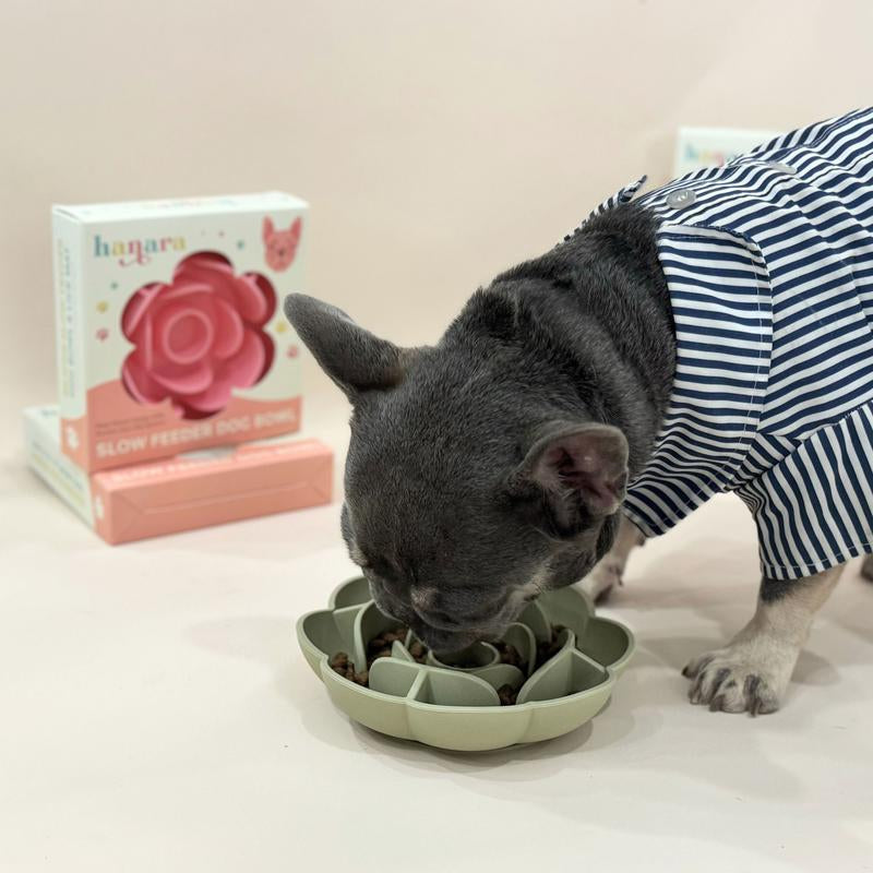 HANARA Rose-Shaped Silicone Slow Feeder Bowl for Dogs & Cats | Bpa-Free, Non-Slip Suction Base, Dishwasher Safe, Elegant Design