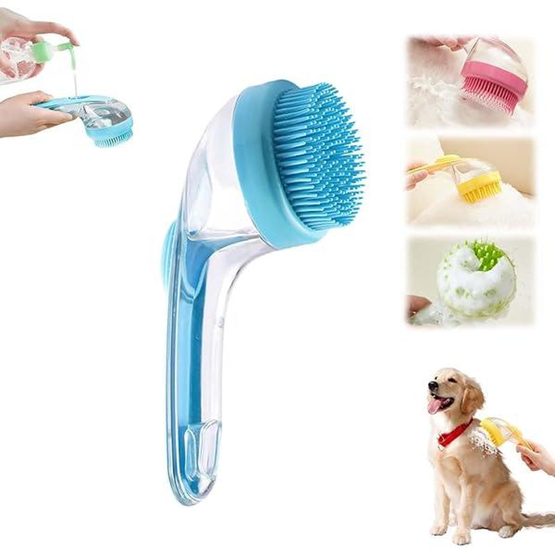 2025 Upgraded Pet Bath Brush Dog Cat Grooming Massage Wash Brush Deshedding Shower Tool for Bathing Silicone Bristle Soft Dispenser Silicone Massager