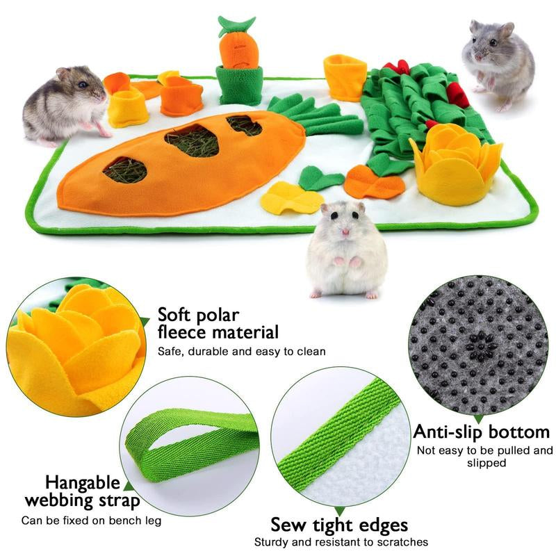 Rabbit Foraging Mat, Non-Slip Pet Sniffing Pad, Pet Sniffing Training Mat, Pet Interactive Toy, Small Animal Supplies