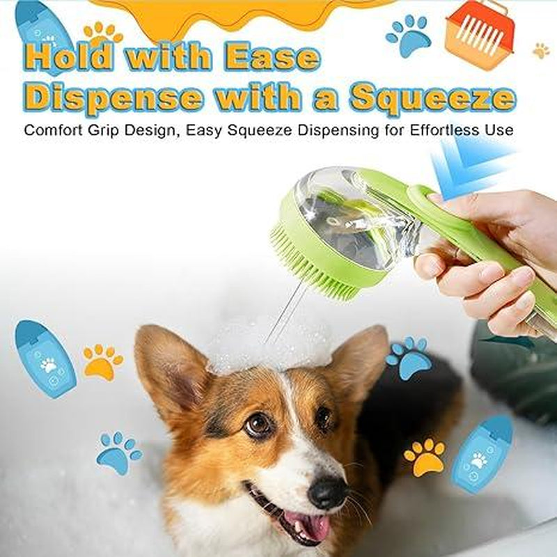 2025 Upgraded Pet Bath Brush Dog Cat Grooming Massage Wash Brush Deshedding Shower Tool for Bathing Silicone Bristle Soft Dispenser Silicone Massager