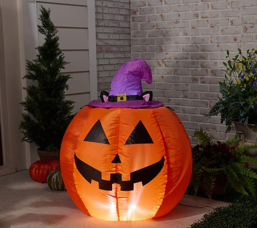 Hay & Harvest 48" Inflatable Peek-A-Boo Cat Jack-O-Lantern