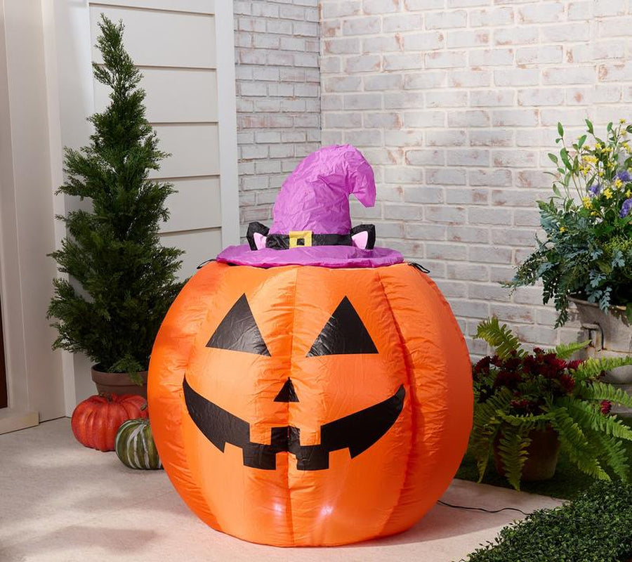 Hay & Harvest 48" Inflatable Peek-A-Boo Cat Jack-O-Lantern