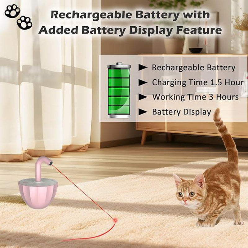 Cat Laser Toy-Pet Automatic Laser Cat Toy-Tumbler Interactive Toy for Kittens-Usb Charging-360-Degree Irregular Rotation-Three Adjustable Modes Stuff