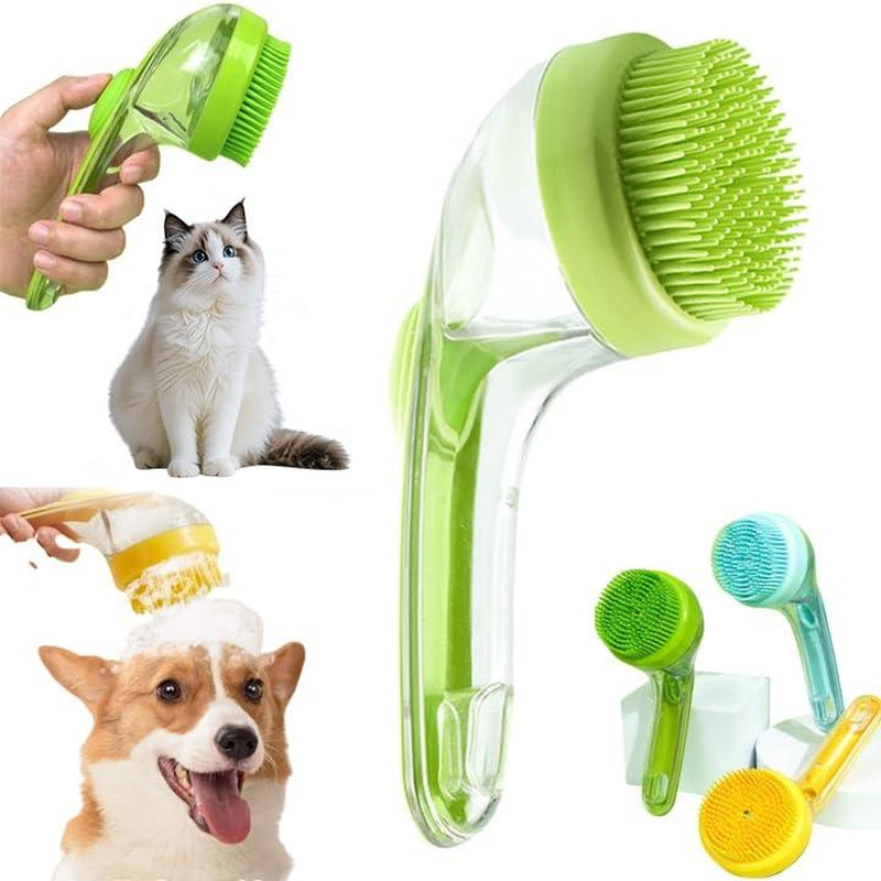 2025 Upgraded Pet Bath Brush Dog Cat Grooming Massage Wash Brush Deshedding Shower Tool for Bathing Silicone Bristle Soft Dispenser Silicone Massager