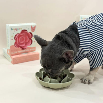 HANARA Rose-Shaped Silicone Slow Feeder Bowl for Dogs & Cats | Bpa-Free, Non-Slip Suction Base, Dishwasher Safe, Elegant Design