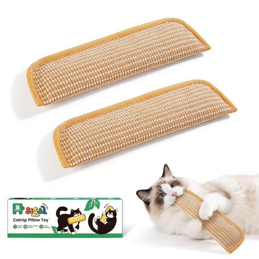 Potaroma Interactive Catnip Chew Toy with [6000Mg A+ Organic Catnip], Soft Sisal Material Scratching and Kicker Cat Toys for Indoor Kittens, Drives Bored Cats Crazy with Fun