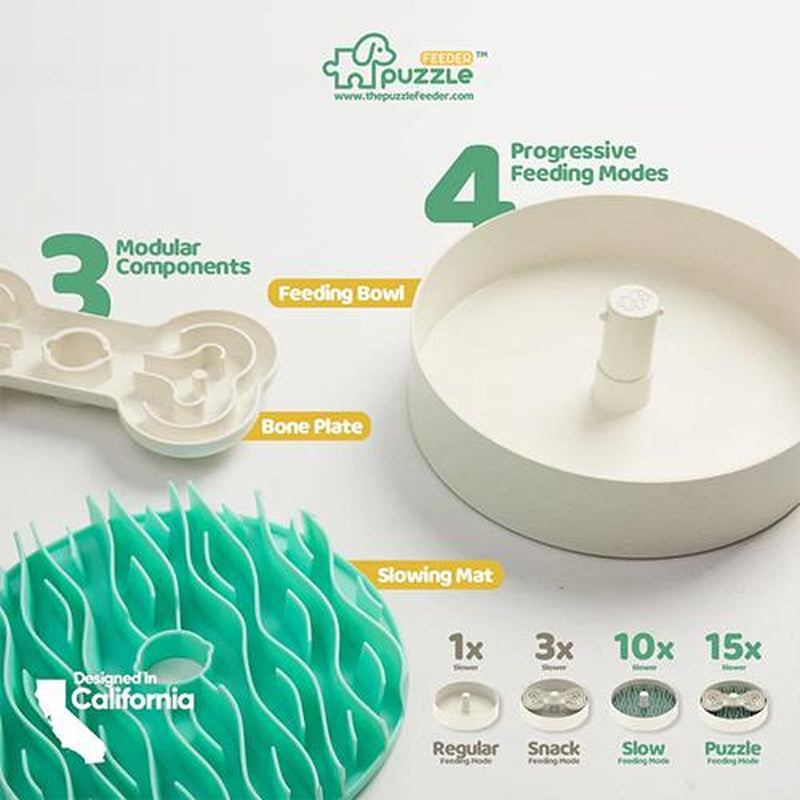 Puzzle Feeder, Slow Feeder Dog Bowl with 4 Slow Feeder Modes