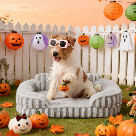 LESURE High Back Sofa, Cute Dog Bed, Orthopedic Waterproof Pet Beds with Sides, Non-Slip Bottom and Egg-Crate Foam Pet Couch Sofa with Washable Removable Cover